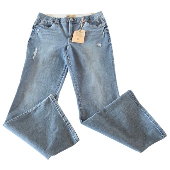 Democracy Jeans Size 16 Ab Technology High Rise Booty Lift Bootcut Distressed - Picture 1 of 16